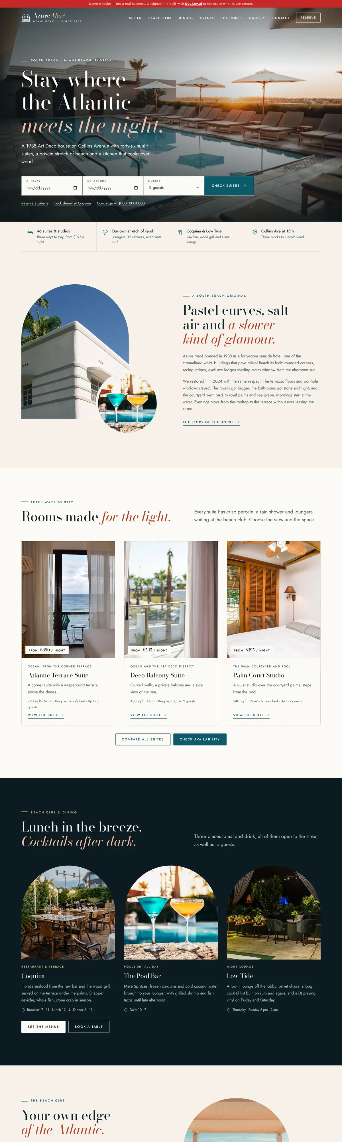 Azure Maré home page, full-page screenshot